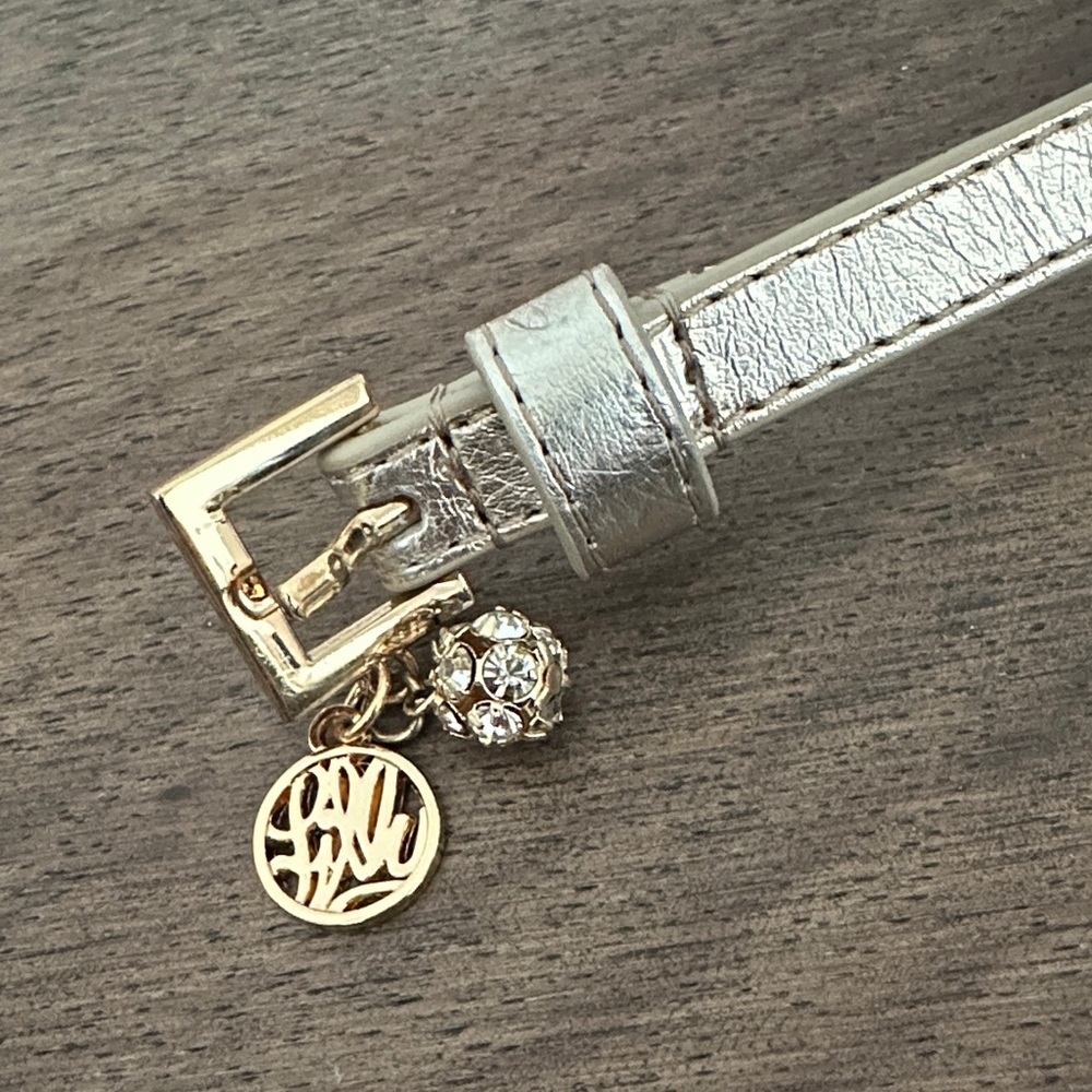 Lilly Pulitzer Skinny Metallic Gold Belt with Bow Accent